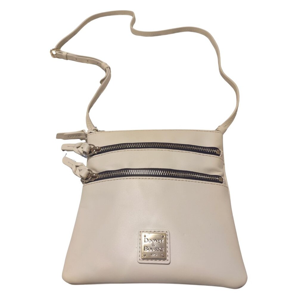 👜 Dooney & Bourke Cream Leather Crossbody – NWT + Registration Card & Dust Bag - Picture 6 of 7